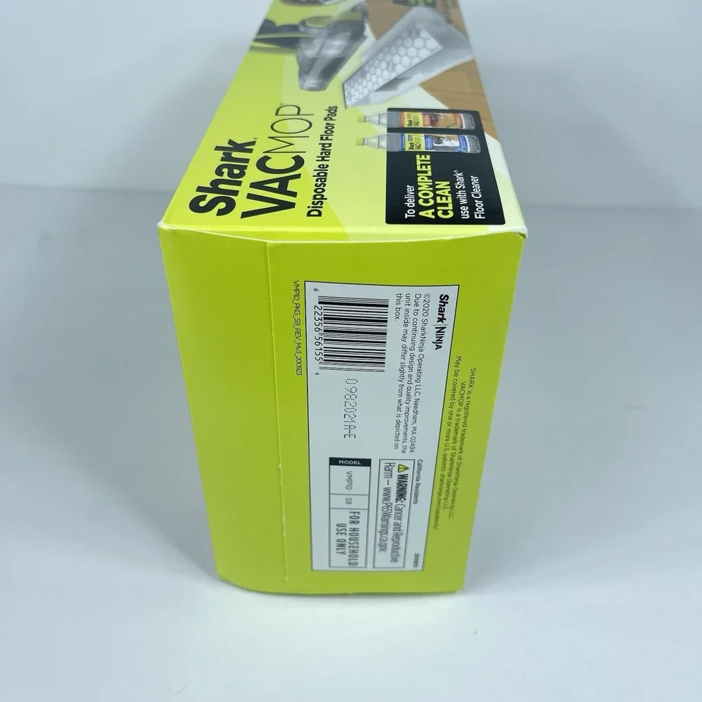 Shark Disposable Hard Floor VacMop Vacuum Mop Pad Refills 10 Count VMP10 Sealed